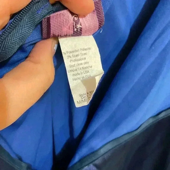 Kiki halter tie prom bodycon mini dress made in the USA,blue size medium - Picture 7 of 8